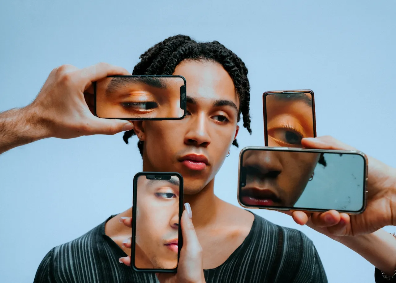 A model styled for a portrait