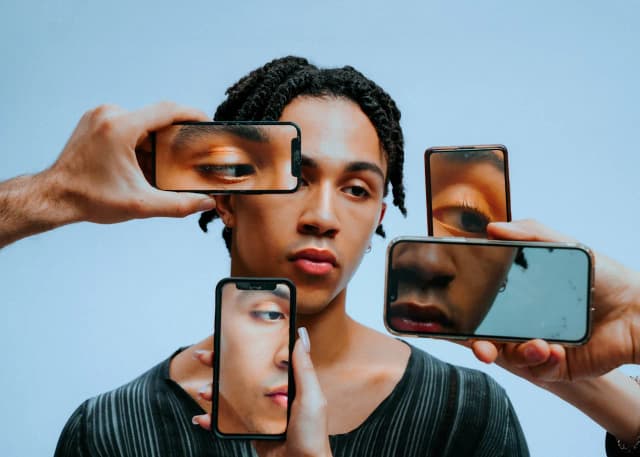A model styled for a portrait